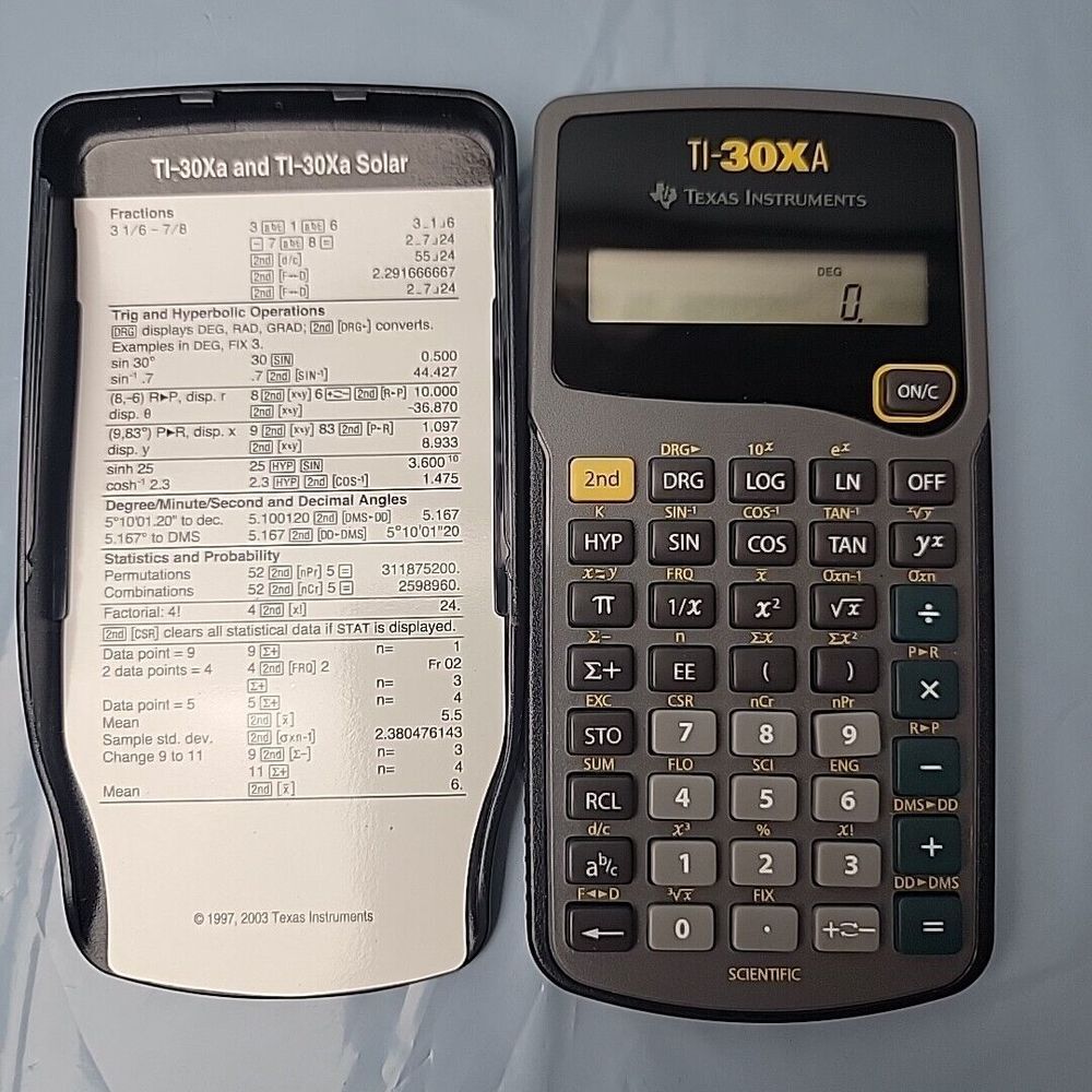 Texas Instruments TI-30XA Scientific Calculator‎ With Case TESTED WORKING
